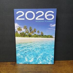 Tropical Beach 2026 Monthly Planner Calendar, 32 Pages, 6.75x9.5"
